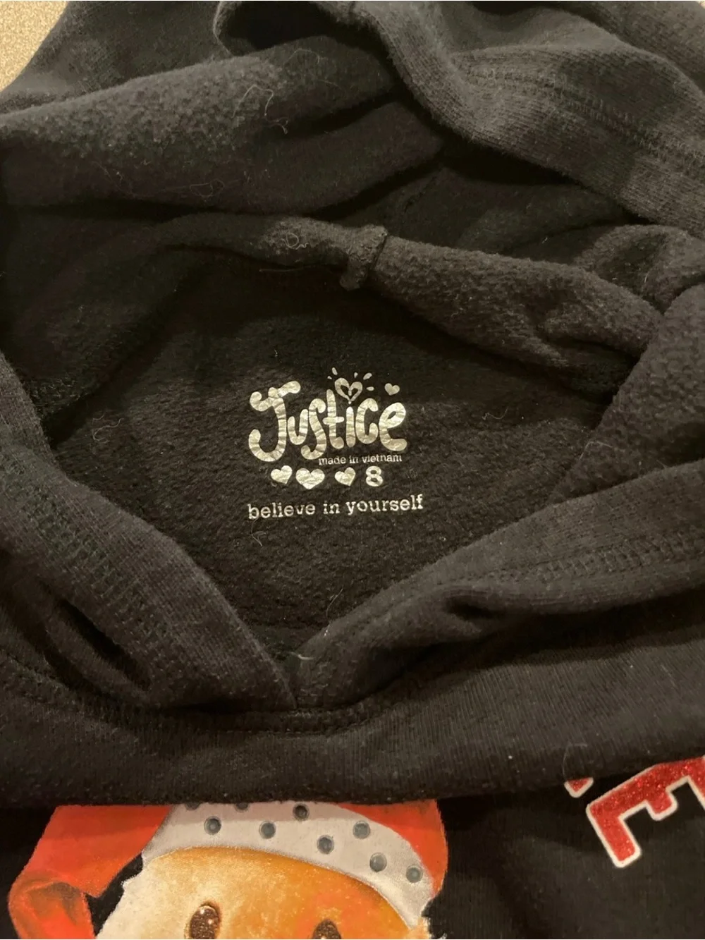Justice Kids Santa's Little Helper Hoodie size 8